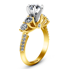 Pave Engagement Ring Regal 14K Yellow Gold