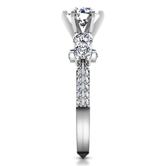 Pave Engagement Ring Regal 14K White Gold