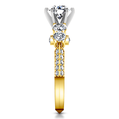 Pave Engagement Ring Regal 14K Yellow Gold