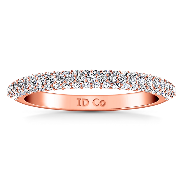 Diamond Wedding Band Royal 0.82 Cts 14K Rose Gold