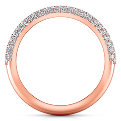 Diamond Wedding Band Royal 0.82 Cts 14K Rose Gold