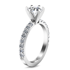 Pave Engagement Ring Lauren 14K White Gold