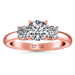 Three Stone Engagement Ring Classic 14K Rose Gold