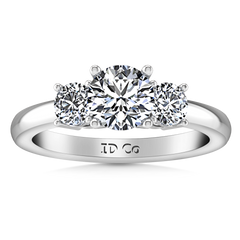 Three Stone Engagement Ring Classic 14K White Gold