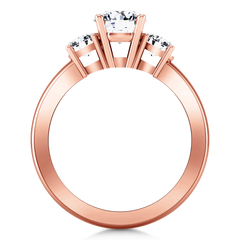 Three Stone Engagement Ring Classic 14K Rose Gold