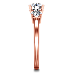 Three Stone Engagement Ring Classic 14K Rose Gold