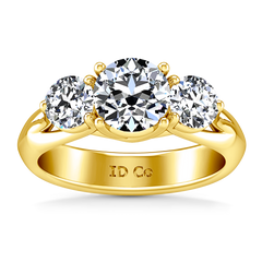 Three Stone Engagement Ring Charlotte 14K Yellow Gold