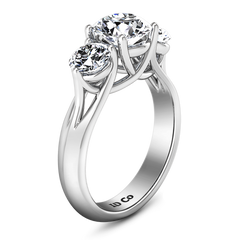 Three Stone Engagement Ring Charlotte 14K White Gold
