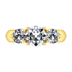 Three Stone Engagement Ring Charlotte 14K Yellow Gold