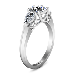 Three Stone Engagement Ring Chantal 14K White Gold