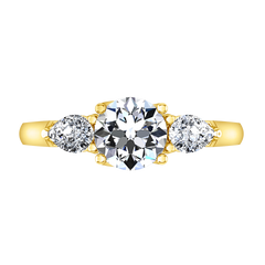 Three Stone Engagement Ring Chantal 14K Yellow Gold