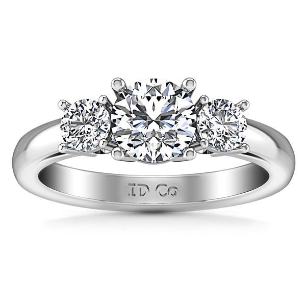 Three Stone Engagement Ring Alexandra 14K White Gold