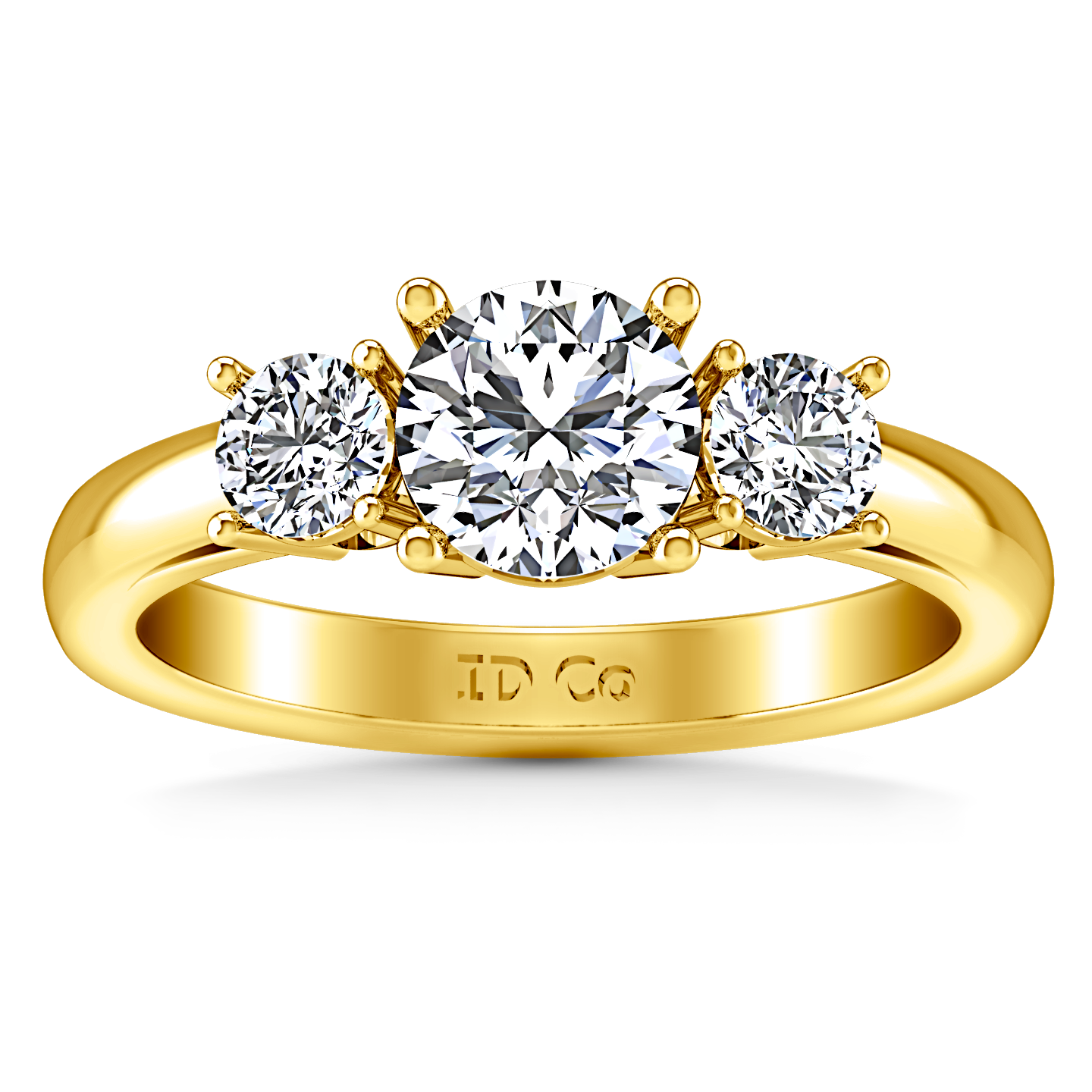 Three stone engagement sales rings yellow gold