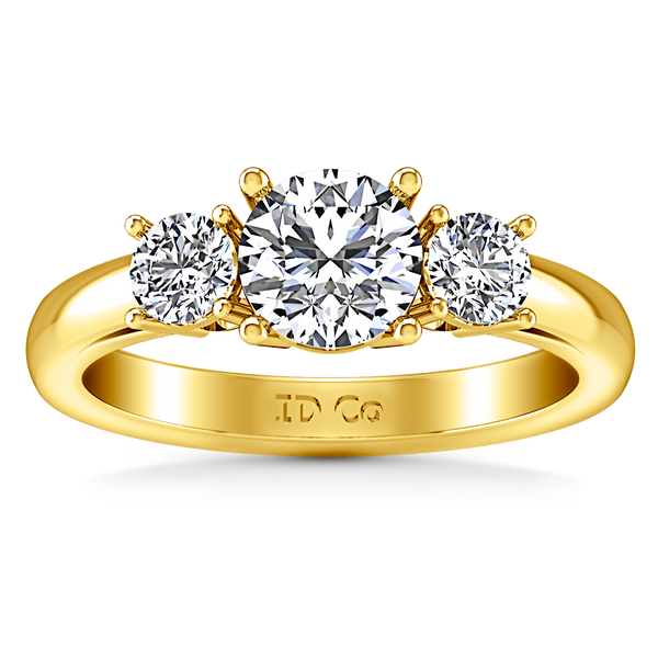 Three Stone Engagement Ring Alexandra 14K Yellow Gold