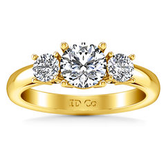 Three Stone Engagement Ring Alexandra 14K Yellow Gold