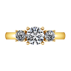 Three Stone Engagement Ring Alexandra 14K Yellow Gold