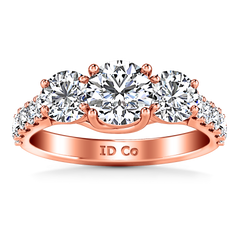 Three Stone Engagement Ring Victoria 14K Rose Gold