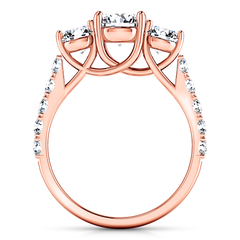 Three Stone Engagement Ring Victoria 14K Rose Gold