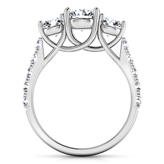 Three Stone Engagement Ring Victoria 14K White Gold