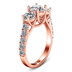Three Stone Engagement Ring Victoria 14K Rose Gold