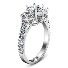 Three Stone Engagement Ring Victoria 14K White Gold