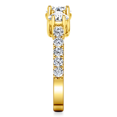 Three Stone Engagement Ring Victoria 14K Yellow Gold