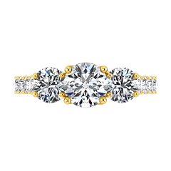 Three Stone Engagement Ring Victoria 14K Yellow Gold
