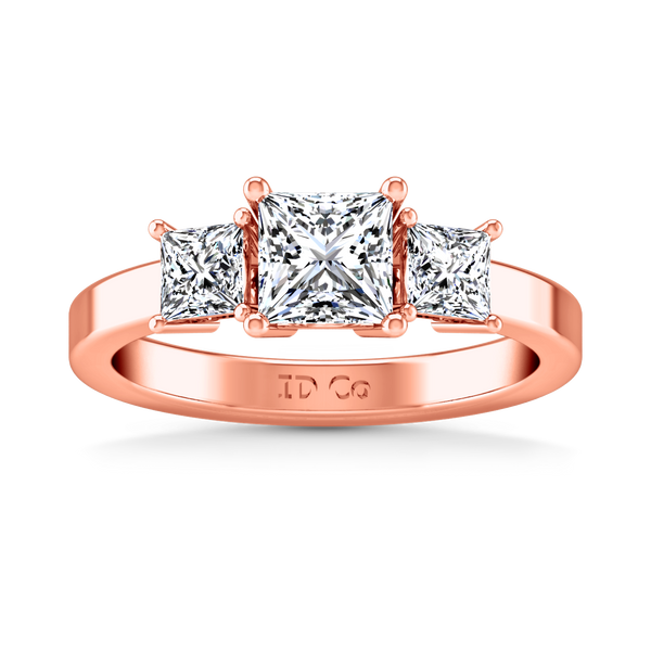 Three Stone Engagement Ring Alana 14K Rose Gold