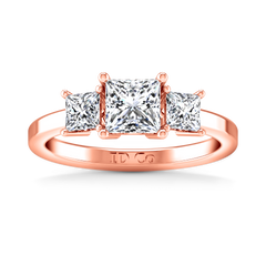 Three Stone Engagement Ring Adonna 14K Rose Gold