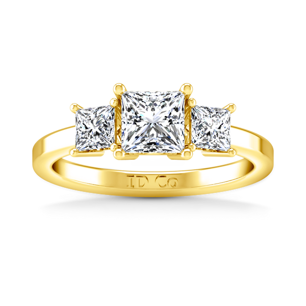 Three Stone Engagement Ring Adonna 14K Yellow Gold