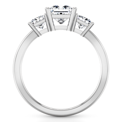 Three Stone Engagement Ring Adonna 14K White Gold