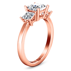 Three Stone Engagement Ring Adonna 14K Rose Gold