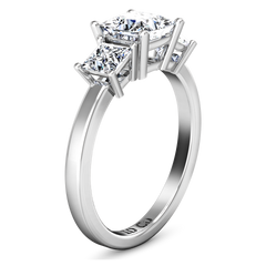 Three Stone Engagement Ring Adonna 14K White Gold
