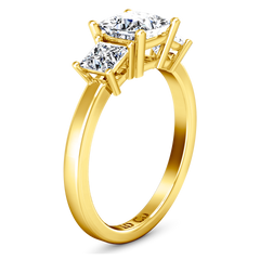 Three Stone Engagement Ring Adonna 14K Yellow Gold