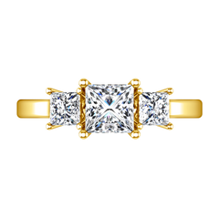 Three Stone Engagement Ring Adonna 14K Yellow Gold