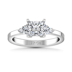 Three Stone Engagement Ring Simone 14K White Gold