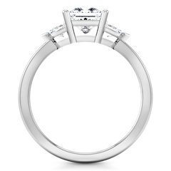 Three Stone Engagement Ring Simone 14K White Gold