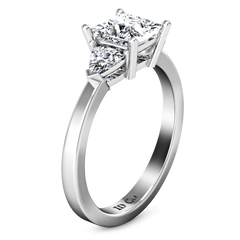 Three Stone Engagement Ring Simone 14K White Gold