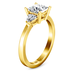 Three Stone Engagement Ring Simone 14K Yellow Gold