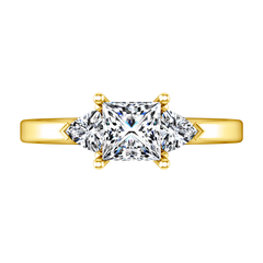 Three Stone Engagement Ring Simone 14K Yellow Gold