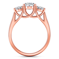 Three Stone Engagement Ring Arabella 14K Rose Gold