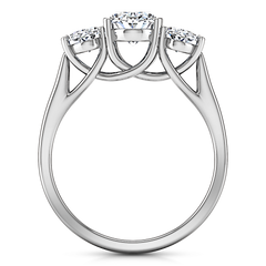 Three Stone Engagement Ring Arabella 14K White Gold