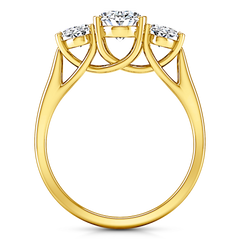Three Stone Engagement Ring Arabella 14K Yellow Gold