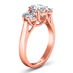 Three Stone Engagement Ring Arabella 14K Rose Gold