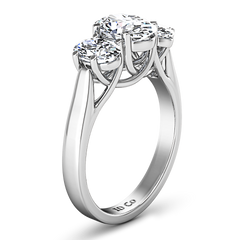 Three Stone Engagement Ring Arabella 14K White Gold