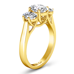 Three Stone Engagement Ring Arabella 14K Yellow Gold