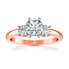 Three Stone Engagement Ring Talia 14K Rose Gold