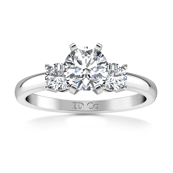 Three Stone Engagement Ring Talia 14K White Gold