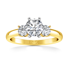 Three Stone Engagement Ring Talia 14K Yellow Gold