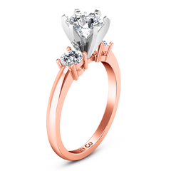 Three Stone Engagement Ring Talia 14K Rose Gold